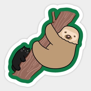 Black Cat and Two Toed Sloth Sticker